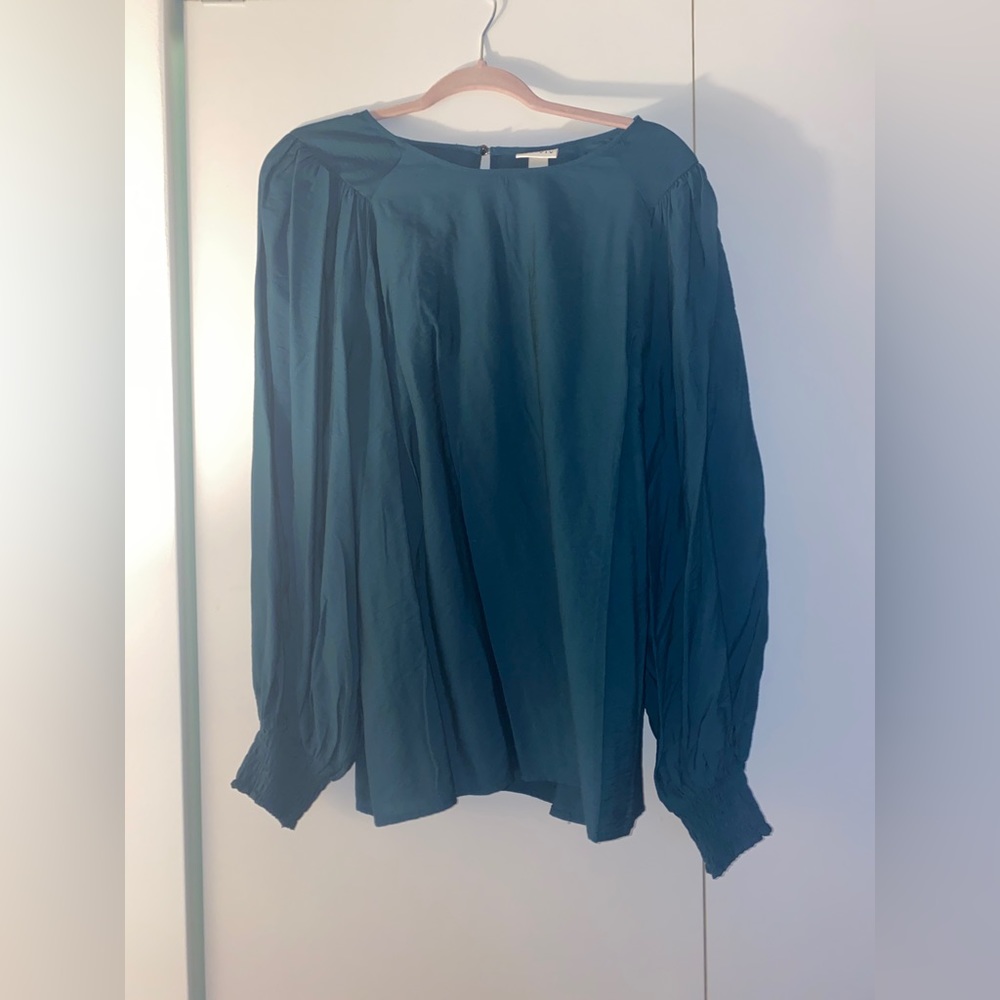 5. Ava & Viv long sleeve turquoise linen top (Size 1X) NWT